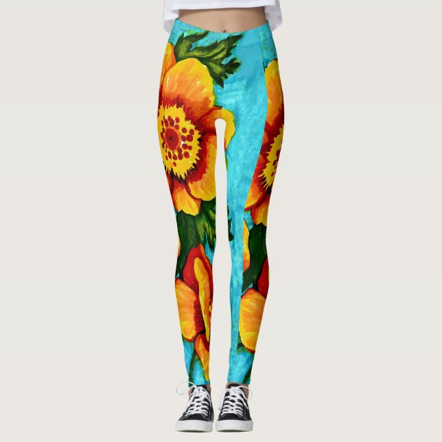 Fantasy Poppies    Leggings (Front)