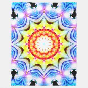 Fantasy Priest Mage Magical Vibrant Mandela Fleece Blanket