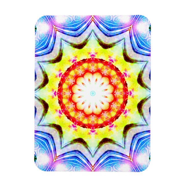 Fantasy Priest Mage Magical Vibrant Mandela Magnet (Vertical)