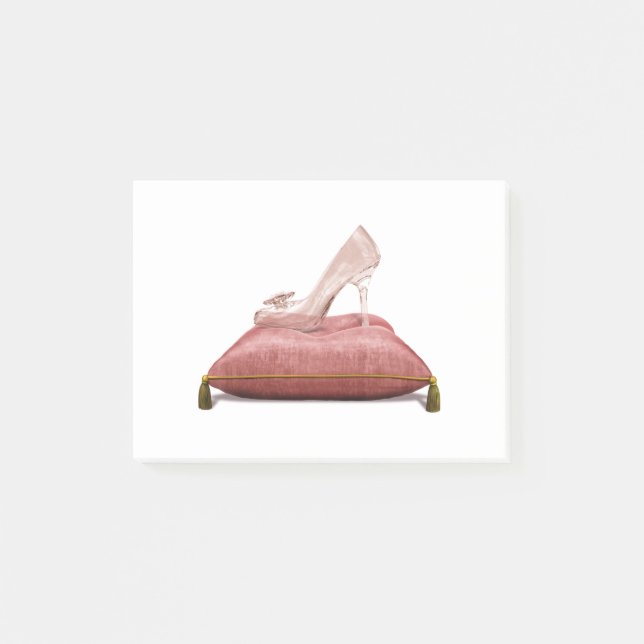 Fantasy Princess Glass Slipper Cinderella Post-it Notes (Front)