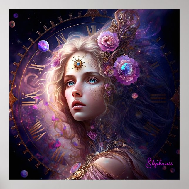 Fantasy Princess Purple Flowers Poster (Front)