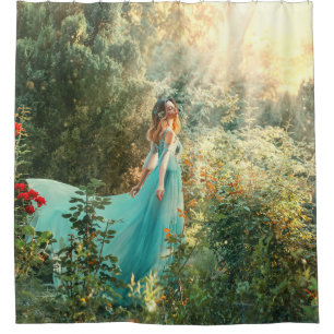 Fantasy Princess: Summer Nature Vintage. Shower Curtain