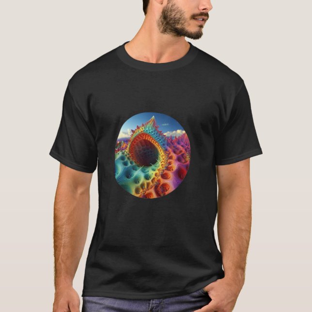 Fantasy Psychedelic Snakehole On A Desolate Planet T-Shirt (Front)