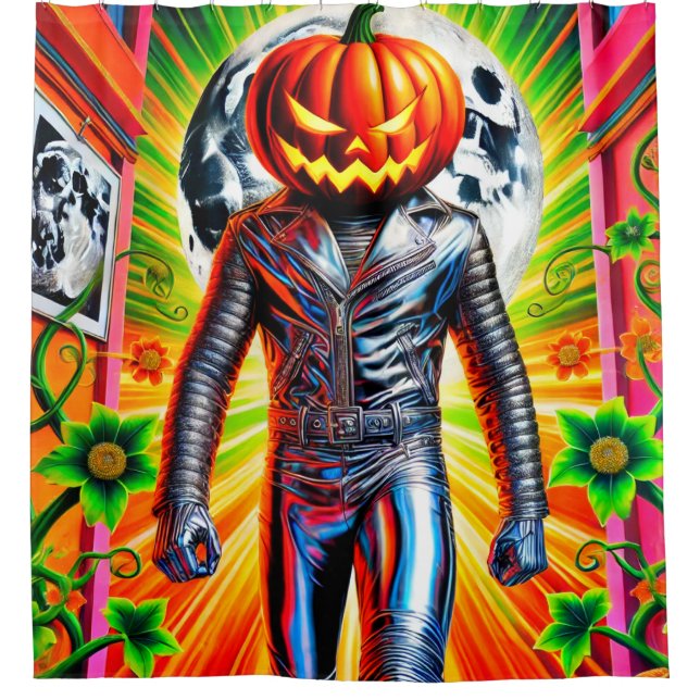Fantasy Pumpkin Man Shower Curtain (Front)