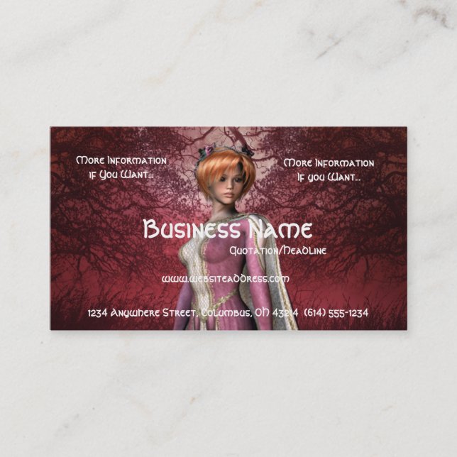 Fantasy Queen Design 2 Business Cards (Front)