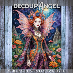 Fantasy Queen of Garden Decoupage Tissue Paper