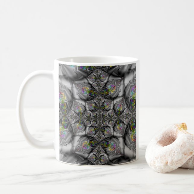 Fantasy | Rainbow Fractal Art Coffee Mug (With Donut)