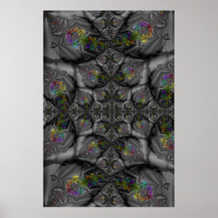 Fantasy Rainbow Fractal Art Poster