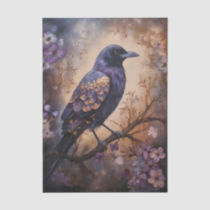 Fantasy Raven Floral Tissue Paper