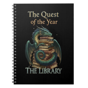 Fantasy Reading Dragon Librarian   The Quest of th Notebook