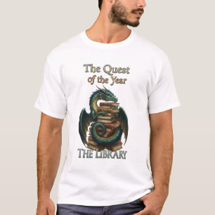 Fantasy Reading Dragon Librarian The Quest of th T-Shirt