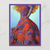 Fantasy Red Roses Wedding Dress Goth Bride