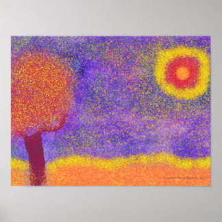 Fantasy Red Tree on Jupiter poster