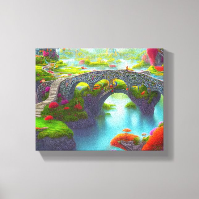 Fantasy River Gardens Canvas Print (Front)