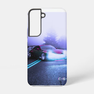 fantasy roadside sports car on galaxys22 case mate