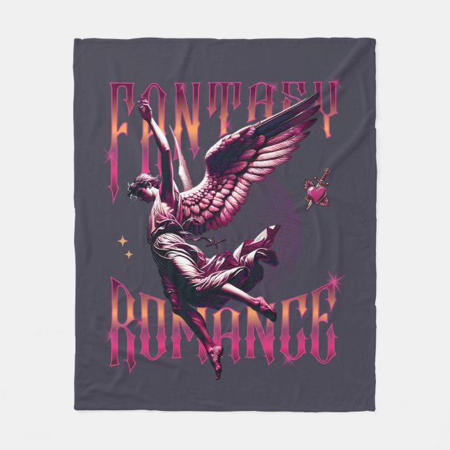 Fantasy Romance Angel Book Club Fleece Blanket (Front)