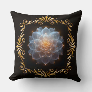 Fantasy Romantic Flower and Gold Frame Cushion