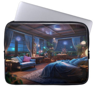 Fantasy room in the night laptop sleeve