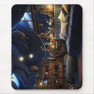 Fantasy room in the night mouse pad
