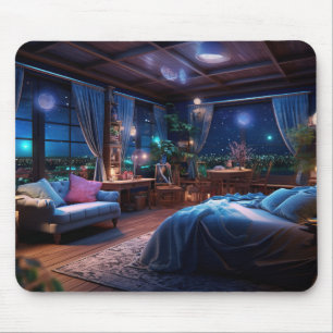 Fantasy room in the night mouse pad