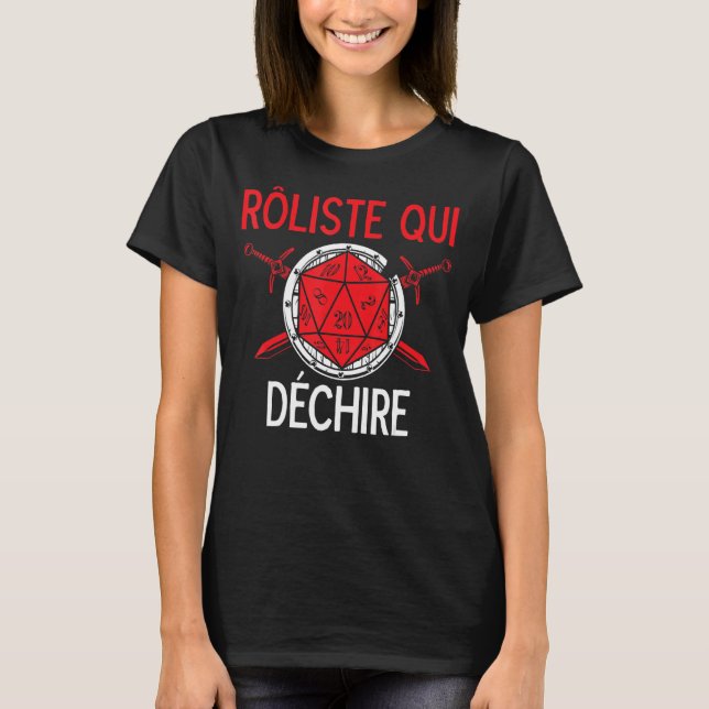Fantasy RPG D20 Role Game Gift JDR T-Shirt (Front)