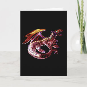 Fantasy Ruby Red Dragon Card Customisable