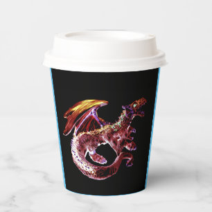 Fantasy Ruby Red Dragon Paper Cups