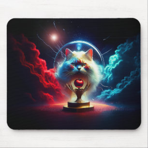 Fantasy Scene: Cat In A Globe With Apple Mouse Pad