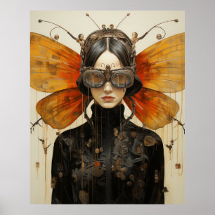 Fantasy Scifi Insect Woman Poster