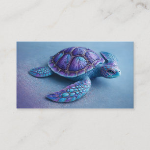 Fantasy Sea Turtle in Blue & Purple, Peaceful  Business Card