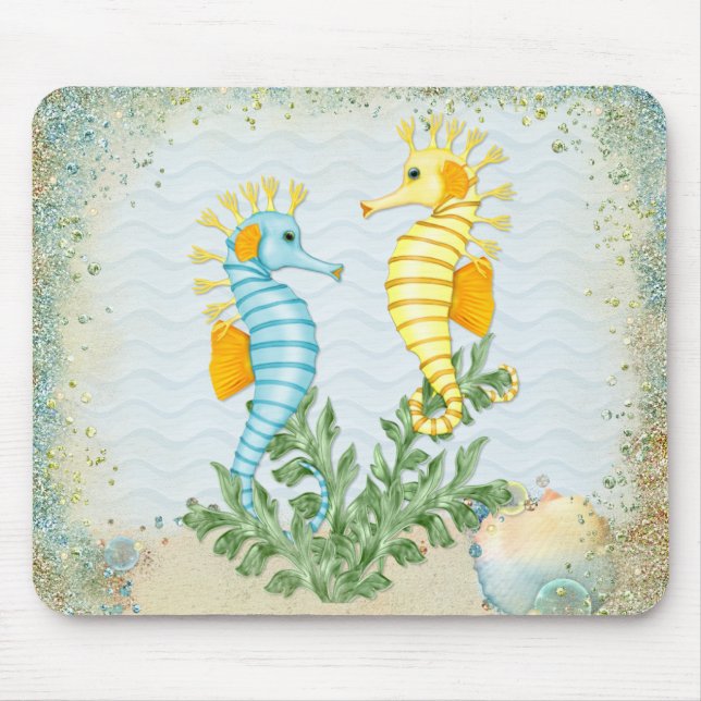 Fantasy Seahorse and Bling Mouse Pad (Front)