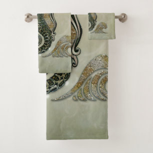 fantasy seahorse bath towel set