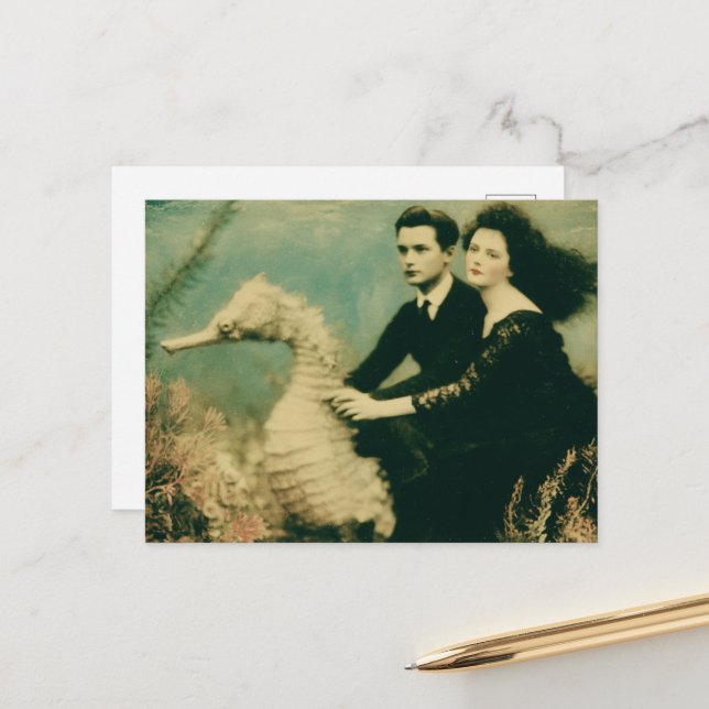 Fantasy Seahorse Travel Postcard (Front/Back In Situ)