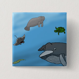 Fantasy Seascape 15 Cm Square Badge