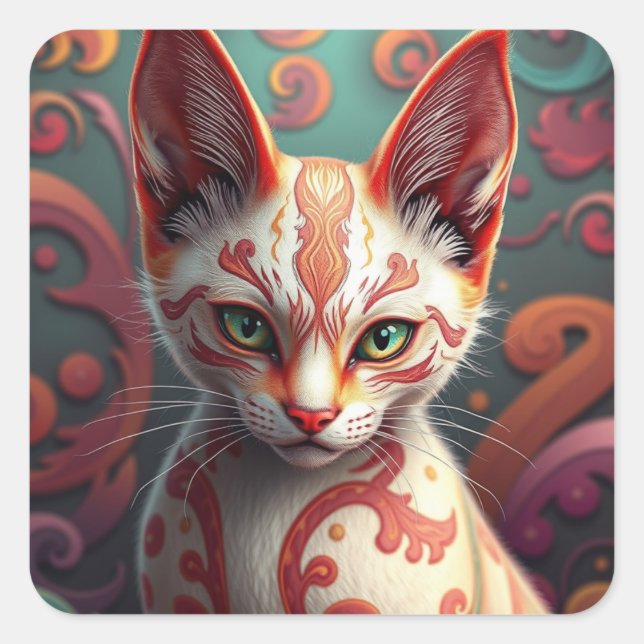 Fantasy Siamese Cat Stickers (Front)
