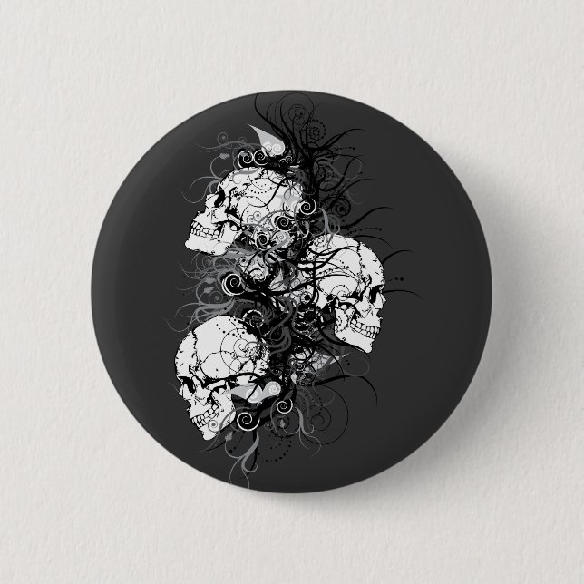 Fantasy Skulls 6 Cm Round Badge (Front)