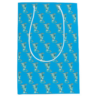 Fantasy Sky Blue Dragon Blue Mythical Creature Medium Gift Bag