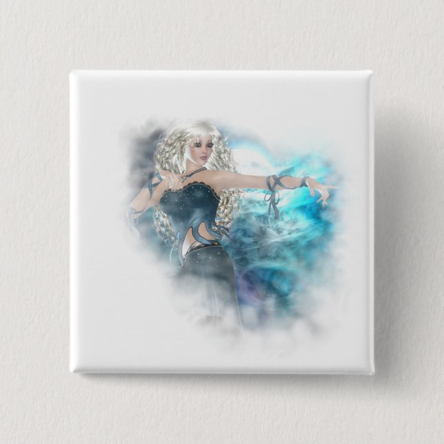 Fantasy Sky Siren Vignette 15 Cm Square Badge (Front)