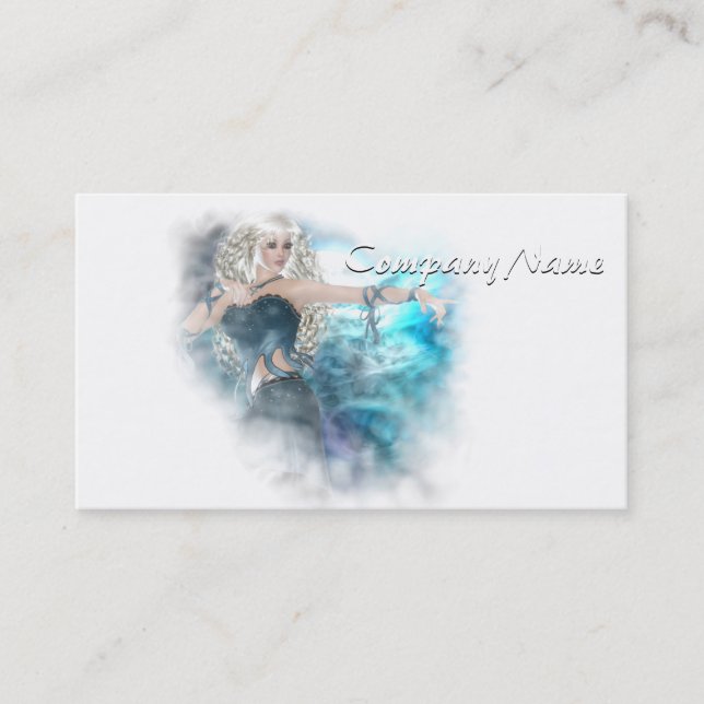 Fantasy Sky Siren Vignette Business Card (Front)
