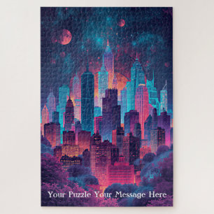 Fantasy skyline skyscrapers jigsaw puzzle
