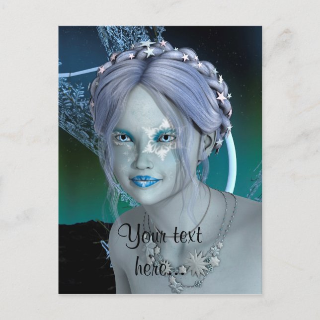 Fantasy Snow Fairy Postcard (Front)