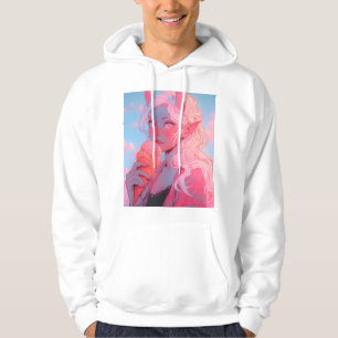 Fantasy Soft Pink Ice Cream Anime Girl Hoodie