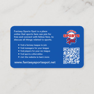 Fantasy Sports Spot Business Card