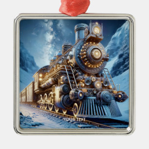 Fantasy Steam Train Winter Metal Tree Decoration