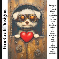 Fantasy Steampunk Puppy Dog + Heart AR4 Decoupage