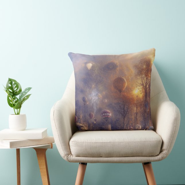 Fantasy Steampunk Vintage Hot Air Balloons  Cushion (Chair)