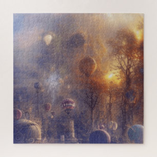 Fantasy Steampunk Vintage Hot Air Balloons Jigsaw Puzzle