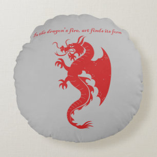Fantasy Stroke Dragon art merchandise Round Cushion