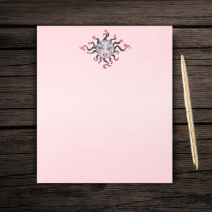 fantasy Sun Pretty Face Black Pink Rays Notepad