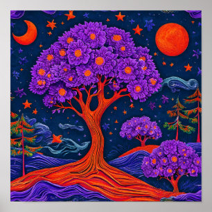 Fantasy surreal tree poster